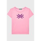 Benetton BNT-G-3096C10C8-23Y Kız Çocuk T-Shirt - 7 - 8 Yaş - Açık Pembe