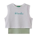 Benetton BNT-G026 Top Kız Çocuk T-Shirt - Mint - 11 - 12 Yaş