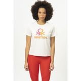 Benetton BNT-W20393-23Y Bej Kadın T-Shirt