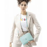 Benetton BNT461 Yeşil Açık Camel Logo Dokuma Çapraz Askılı Kadın Çantası