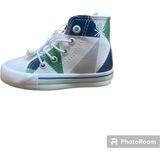 Benetton Çocuk Spor Ayakkabı BN-30809 Lacivert Yesil - 001-Beyaz