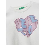 Benetton Ekru Baskılı Kız Çocuk Sweatshirt Uzun Kol Normal Kalıp %100 Pamuk 3J68C10Q0 - 11 - 12 Yaş