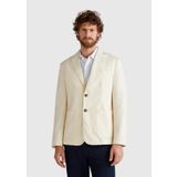 Benetton Erkek Bej Keten Karışımlı Biyeli Cep Detaylı Çift Düğmeli Blazer Ceket 46