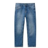 Benetton Erkek Çocuk Açık Denim Arkası Logo İşlemeli 5 Cepli Düz Kesim Denim Pantolon