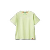 Benetton Erkek Çocuk Açık Yeşil Önü ve Arkası Baskı Detaylı Etek Ucu Logolu T-Shirt