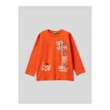 Benetton Erkek Çocuk Baskılı Sweatshirt 1-6 Yaş Turuncu