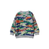 Benetton Erkek Çocuk Renkli Kamuflaj Tamamı Kamuflaj Desenli Fermuarlı Cepli Bisiklet Yaka Sweatshirt