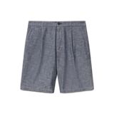 Benetton Erkek Mavi%100 Koton Beli Lastikli Şamre Denim Şort, Mavi, 50