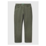 Benetton Erkek Soluk Yeşil%100 Pamuk Beli Logo Etiketli 5 Cepli Straight Fit Pantolon