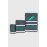 Benetton Home Banyo Havlu El Yüz Vücut Gri %100 Pamuk 3 Lü Set 70X140 cm 50X90 cm 30X50 cm - Koyu Gri