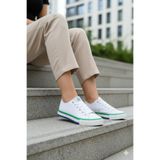 Benetton ® İTHAL Beyaz Yesil Kadın Keten Spor Ayakkabı BNI-10031