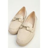 Benetton Kadın Bej Metal Tokalı Günlük Loafer Ayakkabı PC-56058
