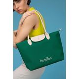 Benetton Kadın Kol Çantası BNT1611 Zümrüt Bej - Zümrüt - Bej