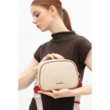 Benetton Kadın Kol Çantası BNT1838 Bej-Camel-Kırmızı - Bej - Camel - Kırmızı