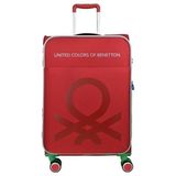Benetton Kırmızı Trolley 50 cm PP Kağıt Malzeme ile Hafif Unisex Valiz Esnek Yapılı