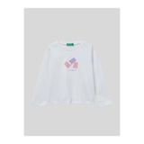 Benetton Kız Çocuk Baskılı Sweatshirt 1-6 Yaş Beyaz