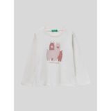 Benetton Kız Çocuk Baskılı Sweatshirt 1-6 Yaş Ekru - 3 - 4 Yaş