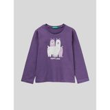 Benetton Kız Çocuk Baskılı Sweatshirt 1-6 Yaş Mor - 18 - 24 Ay