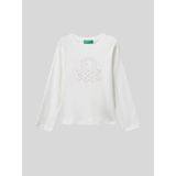 Benetton Kız Çocuk Basklı Sweatshirt 1-6 Yaş Beyaz - 18 - 24 Ay