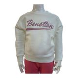 Benetton Kız Çocuk Ekru Sweatshirt