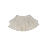 Benetton Kız Çocuk Ekru Tamamı Baskılı Beli Lastikli Katlı Etek, Ekru, 5-6