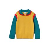 Benetton Kız Çocuk Hardal Yün Karışımlı Kontrast Polo Yakalı Stranger Things Triko