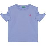 Benetton Kız Çocuk Kol Yırtmaçlı T-Shirt - Mavi - 7 - 8 Yaş