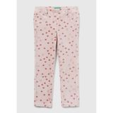 Benetton Kız Çocuk Pembe Mix Baskılı Logo İşlemeli Beli Lastikli Slim Fit Streç Pantolon
