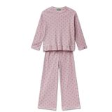 Benetton Kız Çocuk Soluk Pembe Desenli Fırfır Detaylı Pijama Takımı