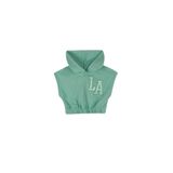 Benetton Kız Çocuk Su Yeşili Önü Aplikeli Nakış Detaylı Kolsuz Kapüşonlu Sweatshirt, Su Yeşili, 11-12 Yaş