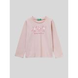 Benetton Kız Çocuk Sweatshirt Pembe Düz Yaka Uzun Kol Baskılı Tasarım 1-6 Yaş - 2 - 3 Yaş