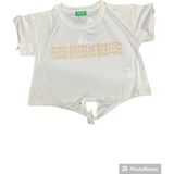 Benetton Kız Çocuk Tişört BNT-G21284-002 - 13 - 14 Yaş - Beyaz