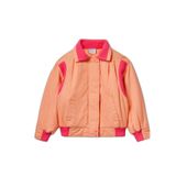 Benetton Kız Çocuk Turuncu%100 Pamuk Ribanalı Gizli Fermuar ve Çıtçıt Kapamalı Bomber Stranger Things Ceket