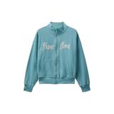 Benetton Nakışlı Kız Çocuk Sweatshırt 3J68C505D, Gri - Yeşil, 13-14 Yaş