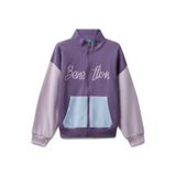 Benetton Nakışlı Kız Çocuk Sweatshırt 3J68C505D, Mor - Mavi, 6-7 Yaş