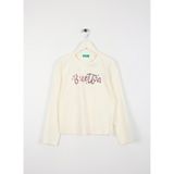 Benetton Payetli Ekru Kız Çocuk T-Shirt 3ATNC10RG