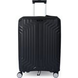 Benetton Unisex Tekerlekli Kırılmaz Büyük Boy Siyah Valiz Trolley Valiz Ccs