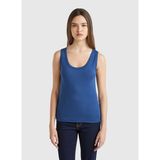 Benetton Yuvarlak Yaka Indigo Kadın Atlet 3GA2DH010 - İndigo - S