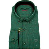 Benezzo Erkek Slim Fit Puantiyeli Gömlek 59217 - Yeşil