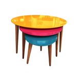 Bengi Ankara Mobilya 13709 Sehpa Model Kayın Retro Konik Ayak Üçgen MDF Tabla Ceviz Ayak El Yapımı Zigon
