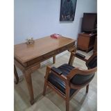 Bengi Ankara Mobilya Çalışma Masa Klasik Alt St 90630 Dilimli Sandalye Lüks Klasik Ceviz Renk Model - 70*110 - Açık Kahverengi