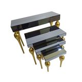 Bengi Ankara Mobilya Dresuar-Zigon 18216 Tombul Ayak Model Kayın Mdf Tabla Parlak Gold Füme Cam Kaplam