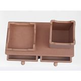 Bengi Ankara Mobilya Hobi Adn 90066 Dekoratif Kalemlik Set İkili Model Ham Mdf Ahşap Çekmece El Yapımı Renksiz