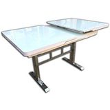 Bengi Ankara Mobilya Masa 12502 Ayak Japon Model Metal Nikelaj Çelik Kelebek Yan Açılır Temper Cam Beyaz