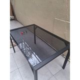 Bengi Ankara Mobilya Masa 90549 Cam Metal Siyah Ayak Füme Cam Temperli 8mm Sabit Masa - Siyah - Siyah