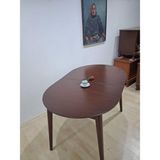 Bengi Ankara Mobilya Masa Oval 90641 Retro Ayak Model Kayın Retro Açılır Parlak Ceviz Tabla El Yapım