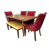 Bengi Ankara Mobilya Masa-sandalye 12594 Fitil Model Kayın Retro Ayak Kapitone Papel Ort Otr El Yapım Ceviz