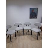 Bengi Ankara Mobilya Sandalye 90604 Eliza Model Metal Siyah Ayak 4AD Keten Kumaş Ortopedik Oturum - Krem - 1