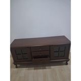 Bengi Ankara Mobilya Tv Sehpa St 90567 Pencere Model Ahşap Kayın Aslan Ayak Ceviz Renk 125 cm El Yapım