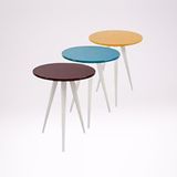 Bengi Ankara Mobilya Zigon 12864 Model Sehpa Kayın Torna Retro Ayak Parlak 3 Renk Mdf Tabla El Yapım